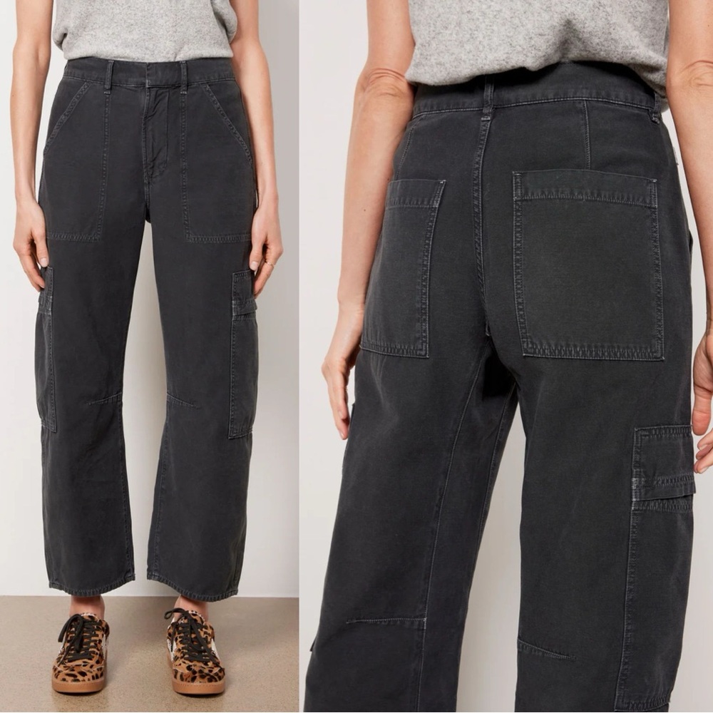 Citizens Of Humanity Marcelle Easy Barrel Leg Cargo Charcoal Pant Size 25